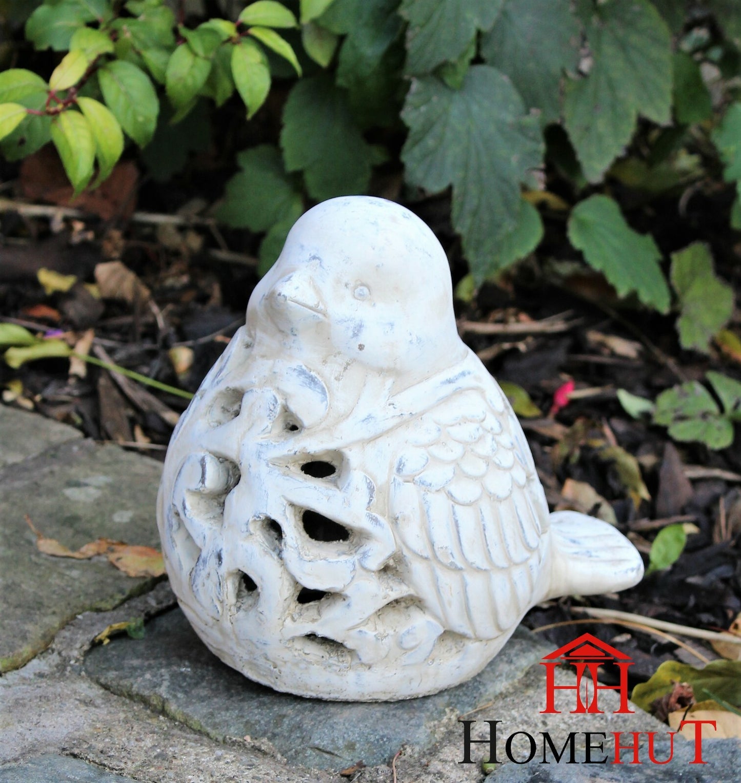 Garden Ornament Animal Candle Tea Light Bird Silhouette Decorative Stone