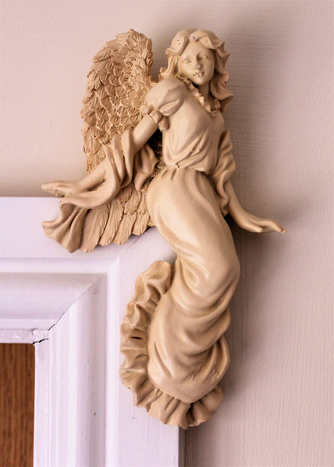 Door Frame Angel Wings Wall Sculpture Ornament Garden Home Decor Secret Fairy