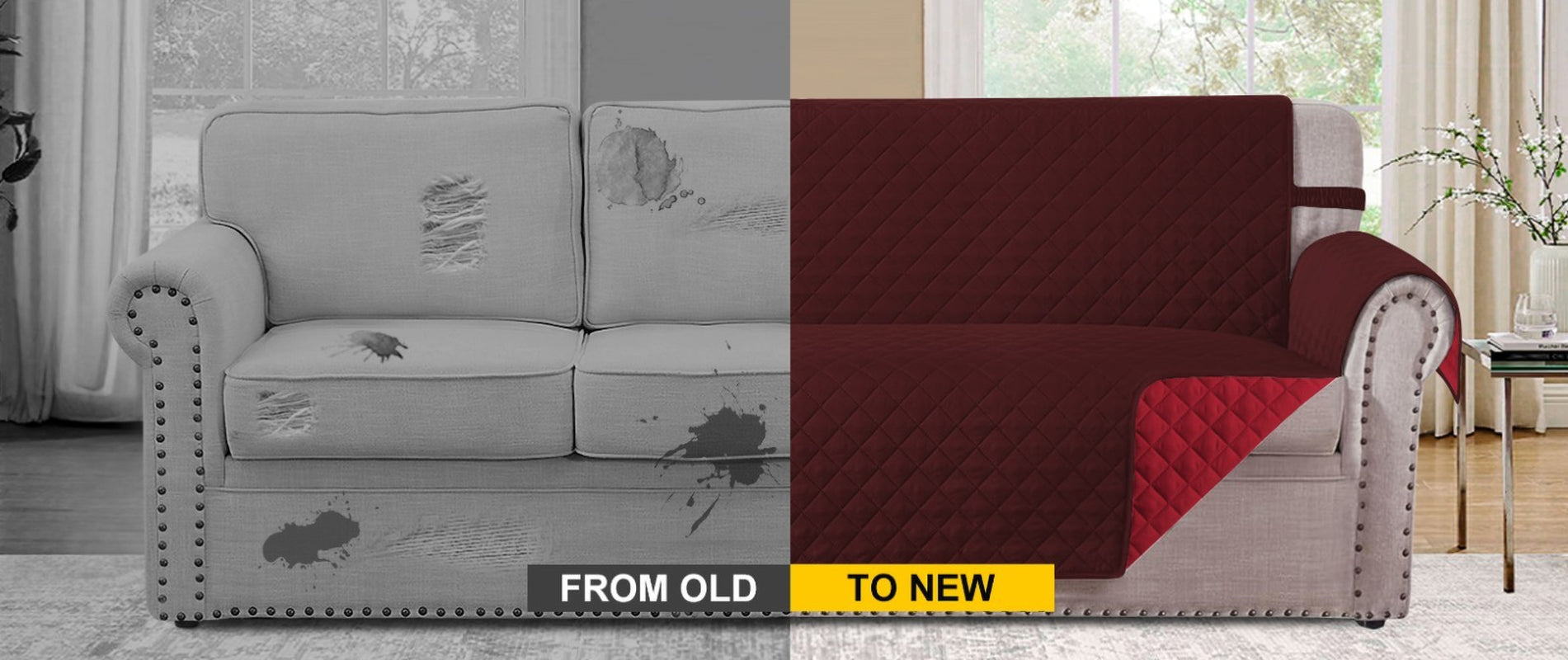 Non Slip Sofa Quilted Slip Covers Water Resistant Pet Protectors 1/2/3 Seater UK