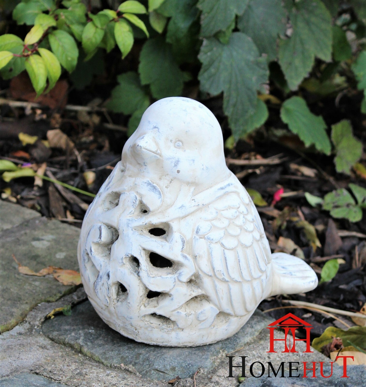 Garden Ornament Animal Candle Tea Light Bird Silhouette Decorative Stone