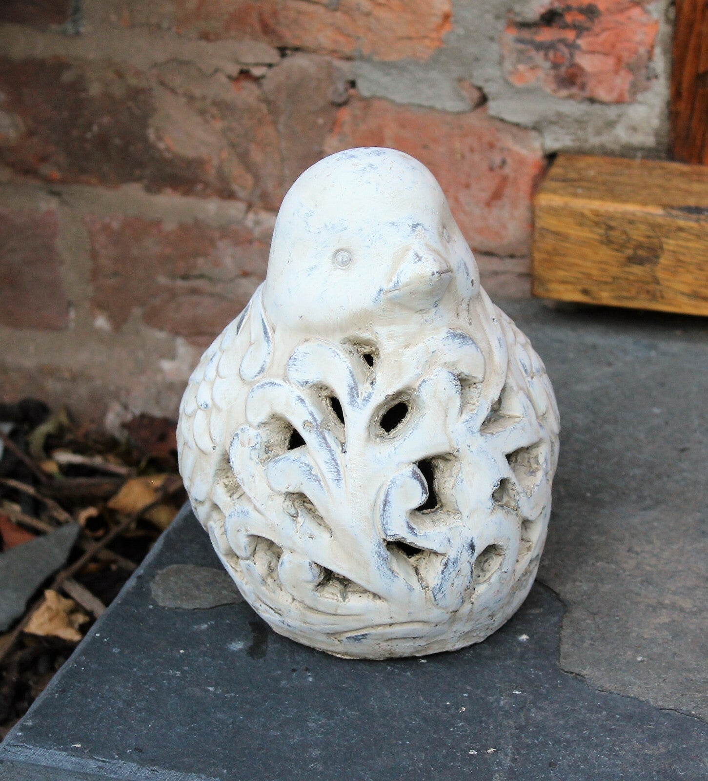 Garden Ornament Animal Candle Tea Light Bird Silhouette Decorative Stone