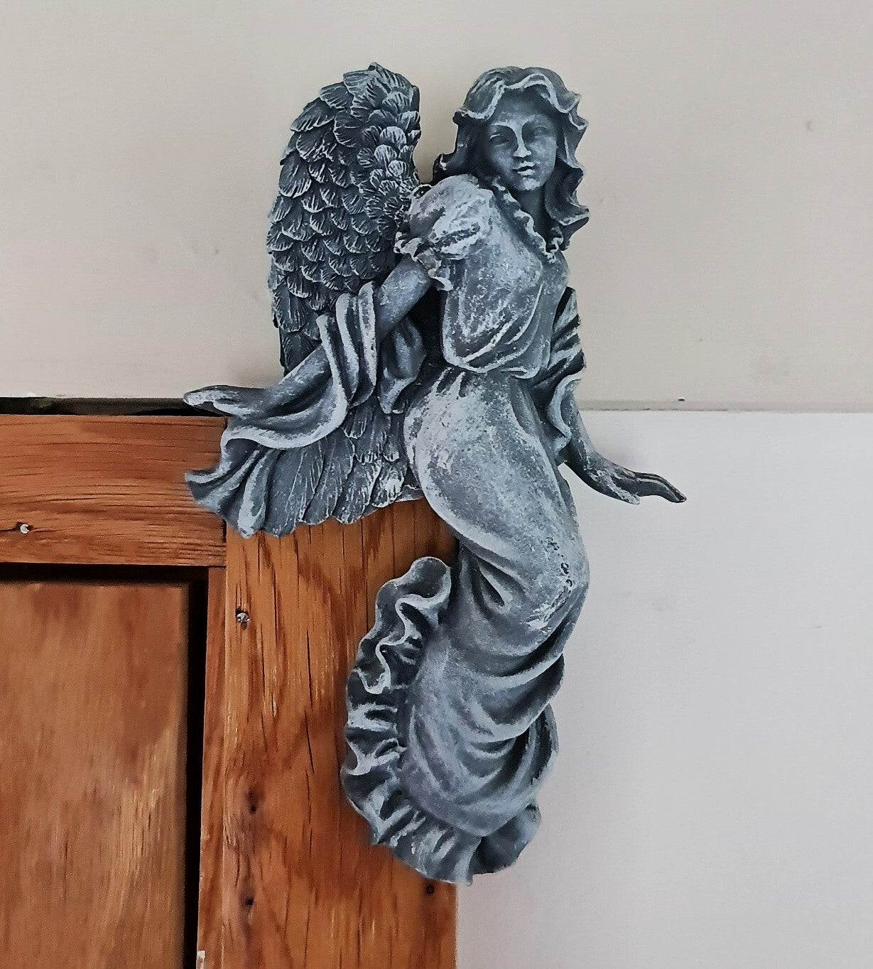 Door Frame Angel Wings Wall Sculpture Ornament Garden Home Decor Secret Fairy