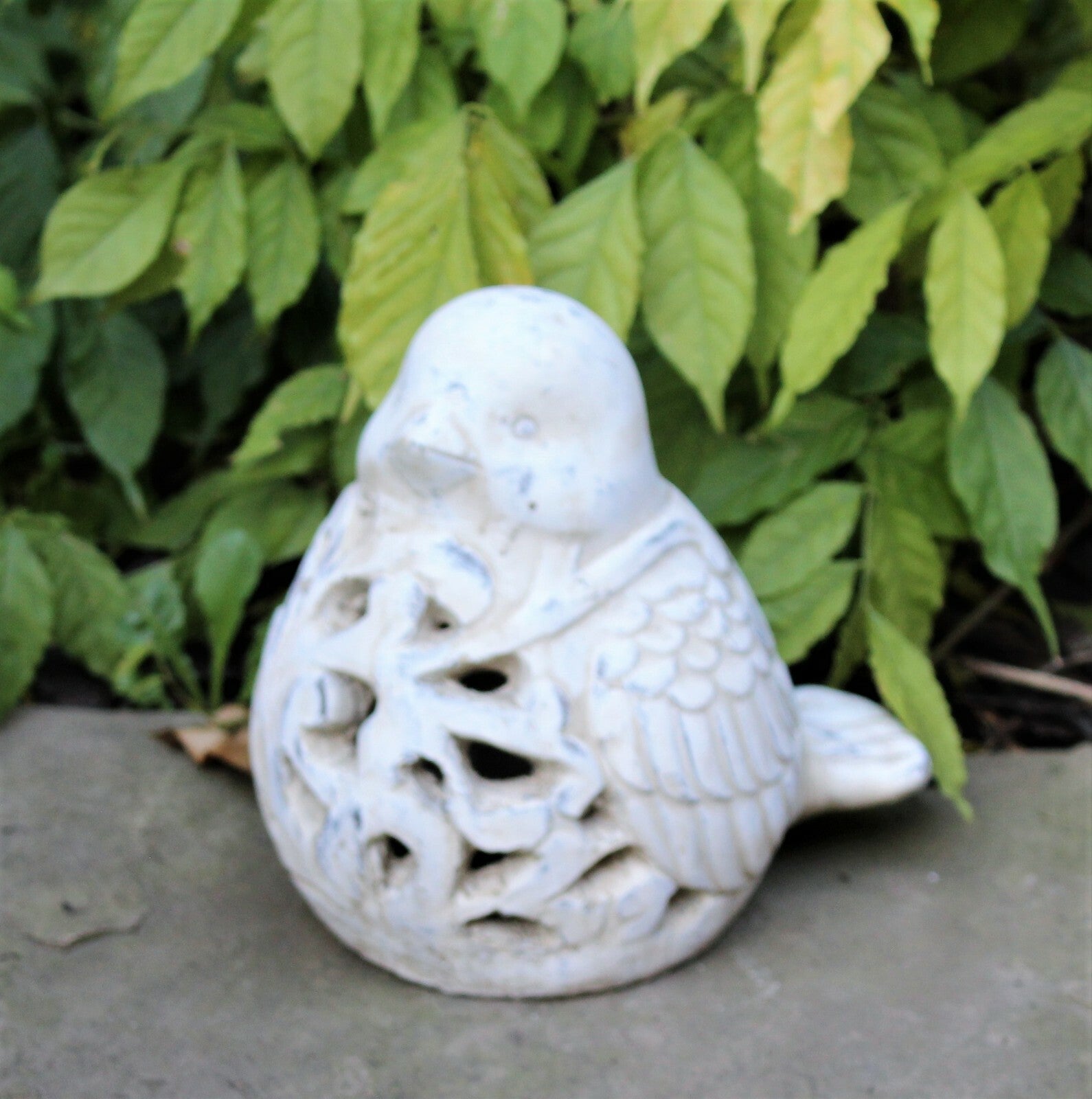 Garden Ornament Animal Candle Tea Light Bird Silhouette Decorative Stone