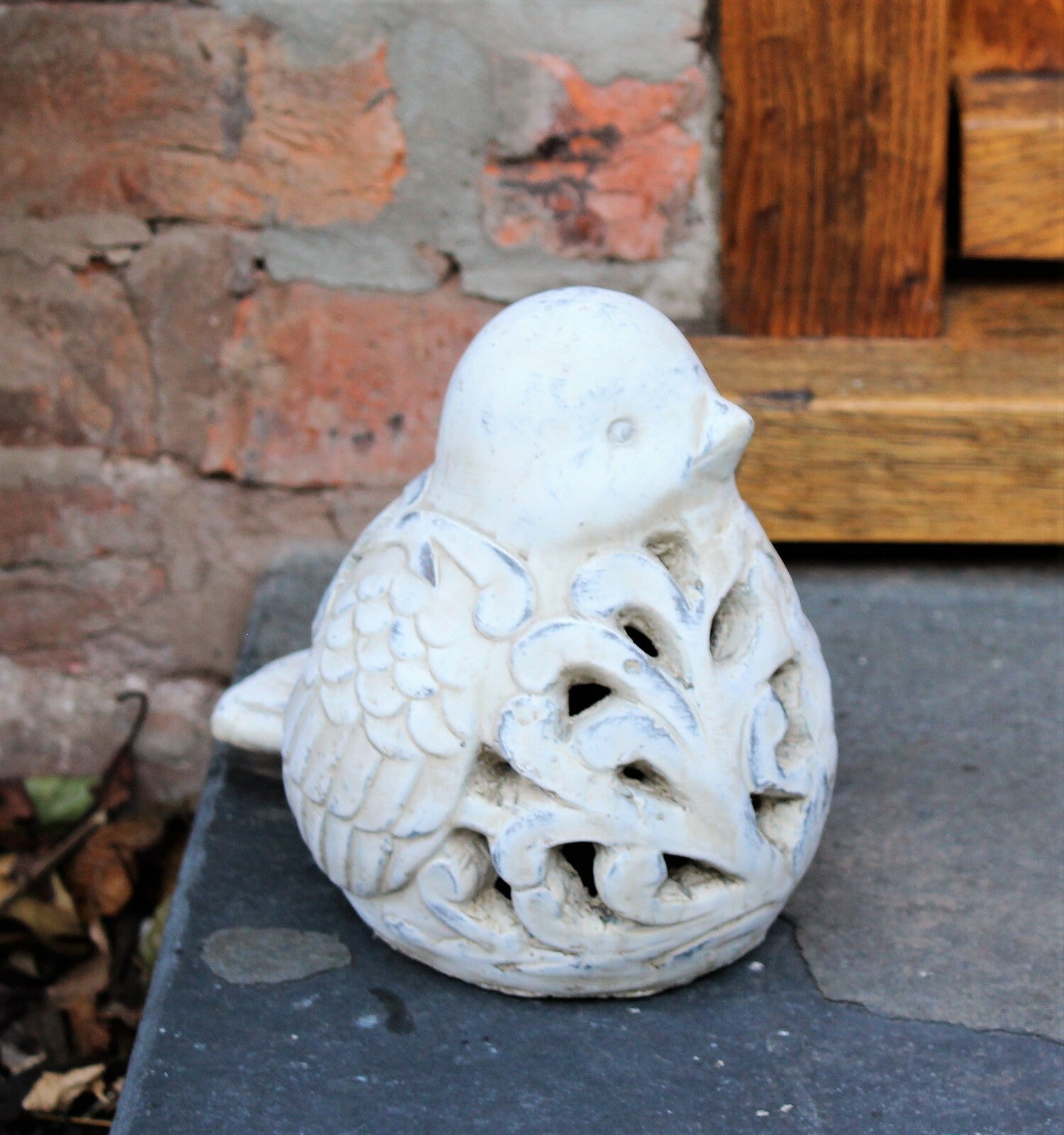 Garden Ornament Animal Candle Tea Light Bird Silhouette Decorative Stone