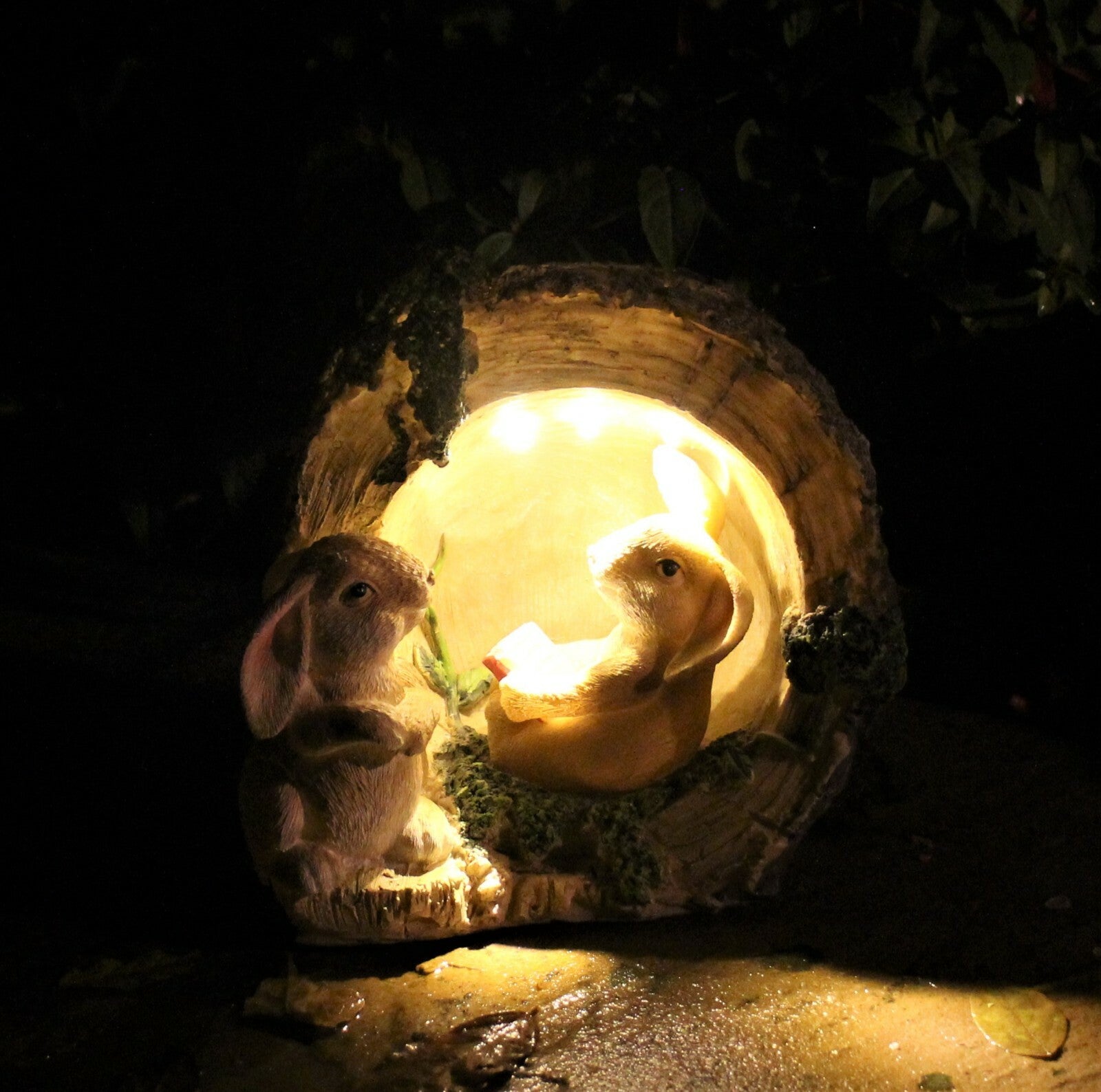 Garden Ornament Solar Powered Decorative Animal Rabbit Bunny Light Up