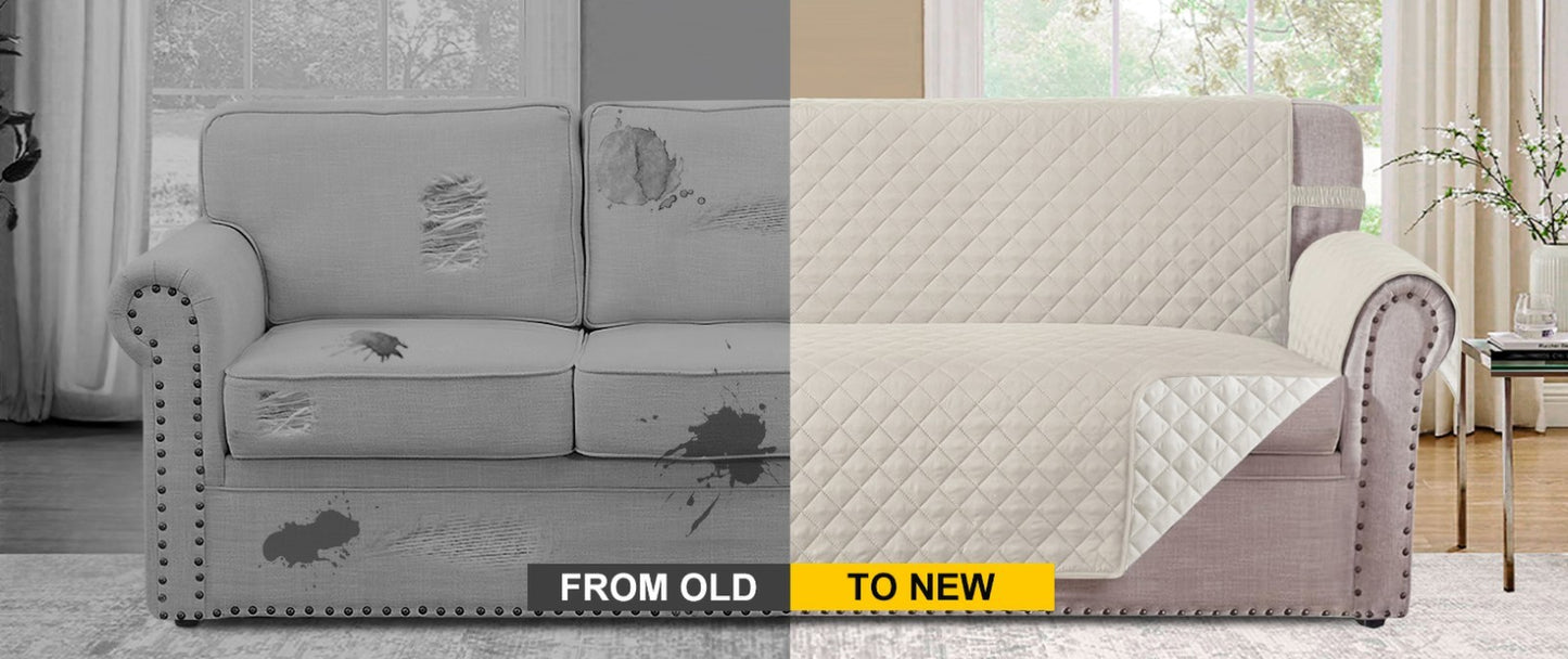 Non Slip Sofa Quilted Slip Covers Water Resistant Pet Protectors 1/2/3 Seater UK