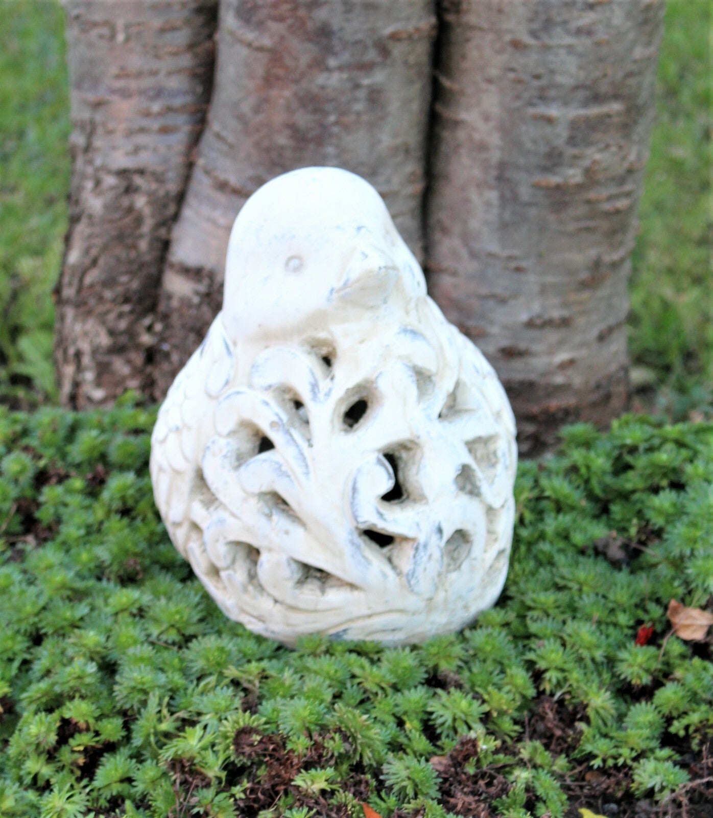 Garden Ornament Animal Candle Tea Light Bird Silhouette Decorative Stone
