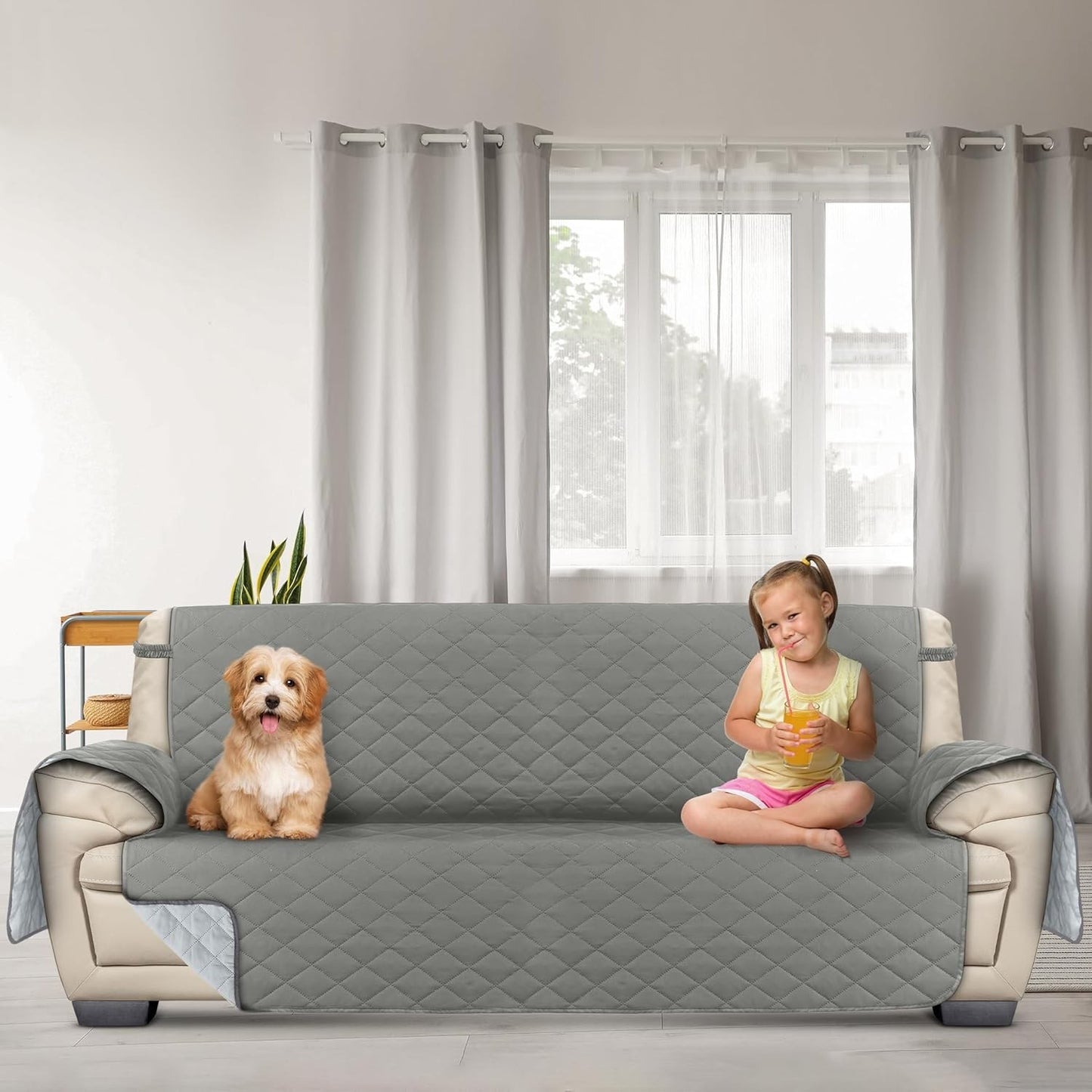 Non Slip Sofa Quilted Slip Covers Water Resistant Pet Protectors 1/2/3 Seater UK