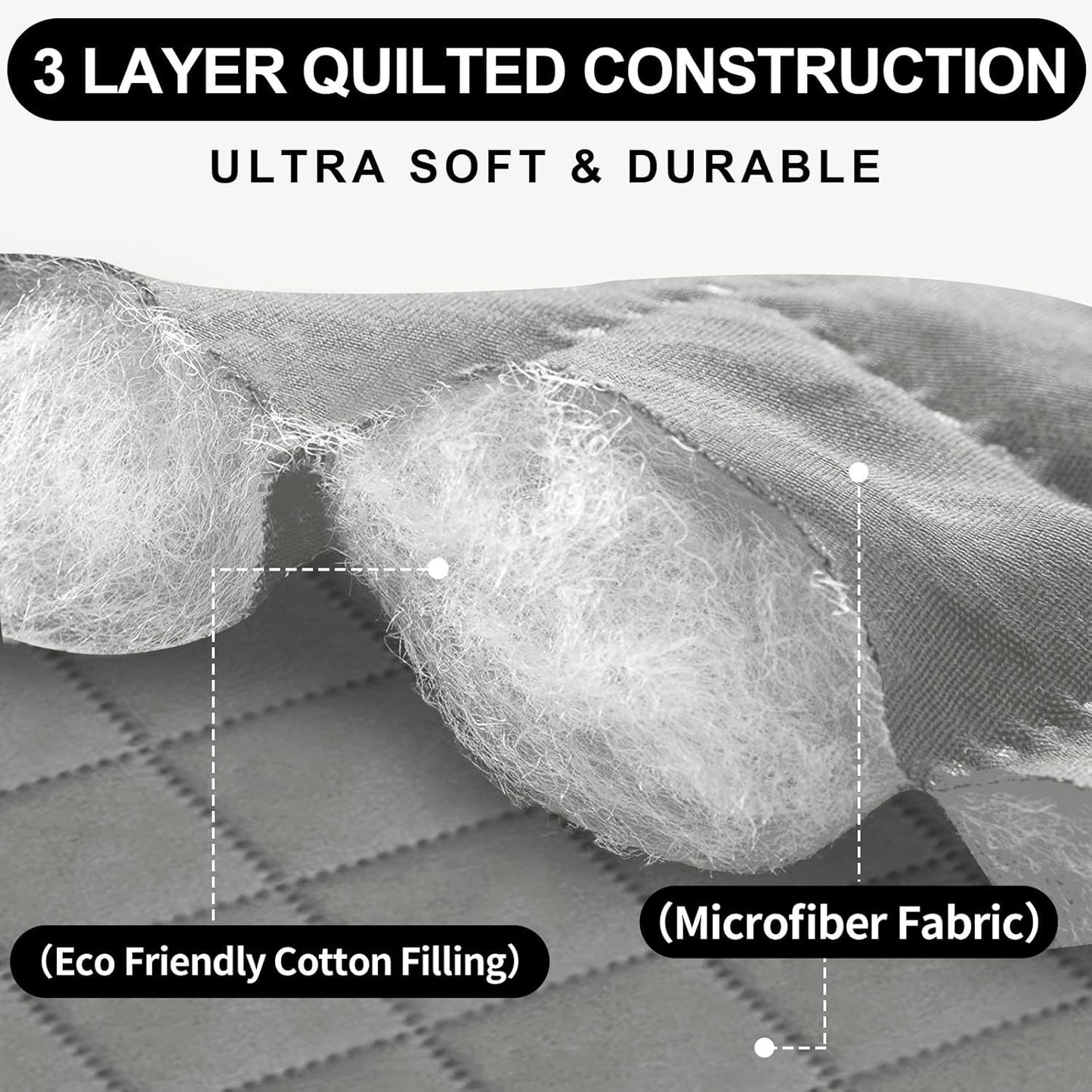 Non Slip Sofa Quilted Slip Covers Water Resistant Pet Protectors 1/2/3 Seater UK
